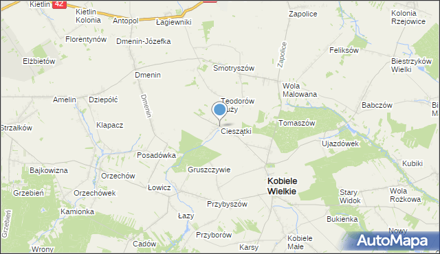 mapa Cieszątki, Cieszątki na mapie Targeo